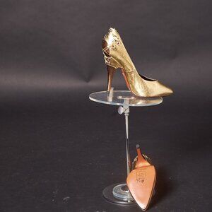 1980s Gold Glam Rock Stiletto Bondage Heels Shoes